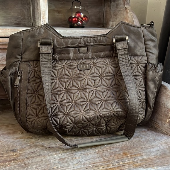 lug Bags Lug Scuttle Bag Large Shimmer Walnut Crossbody Travel Tote